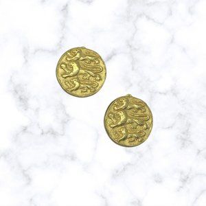 Golden Lion Clip-On Earrings